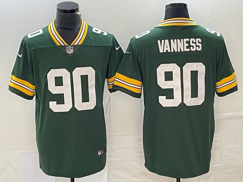 Men's Green Bay Packers Lukas Van Ness #90 Green 2023 NFL Draft First Round Pick Jersey